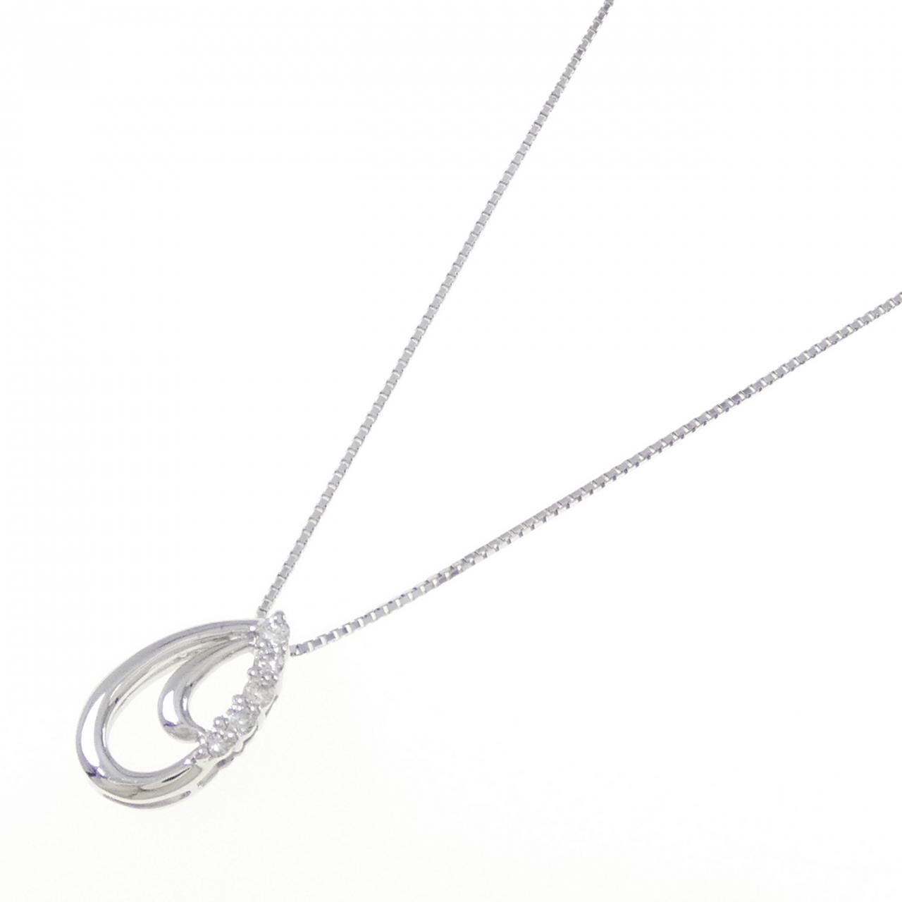 K18WG ダイヤモンド ネックレス 0.10CT