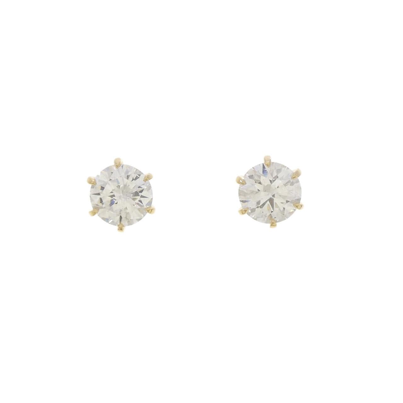 【リメイク】K18YG/ST ダイヤモンド ピアス 1.028CT 1.046CT F-G I1 EX-VG