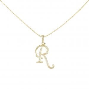K18YG イニシャルR ダイヤモンド ネックレス 0.12CT