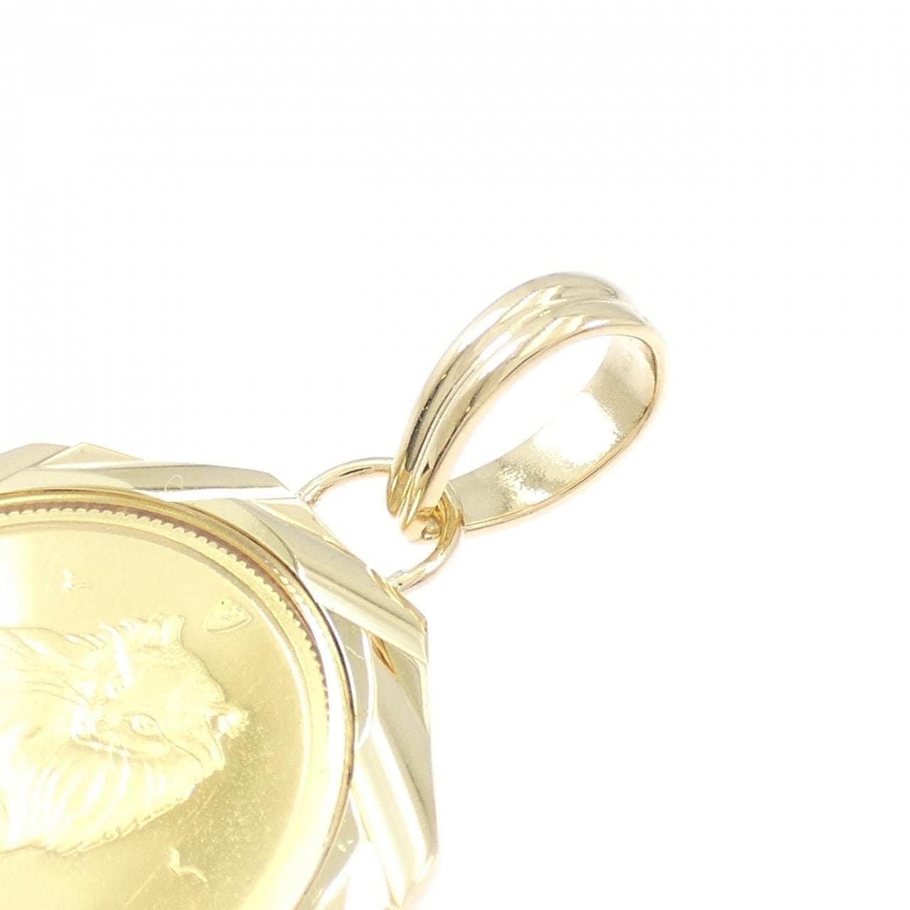 K18YG (frame) coin pendant