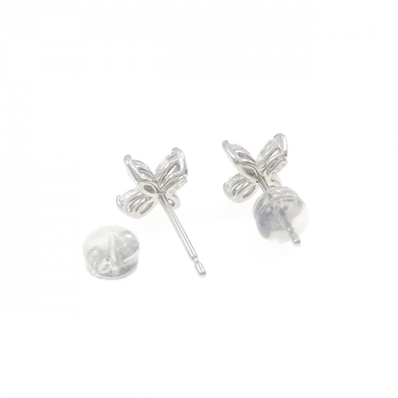 PT900 フラワー ダイヤモンド ピアス 0.68CT
