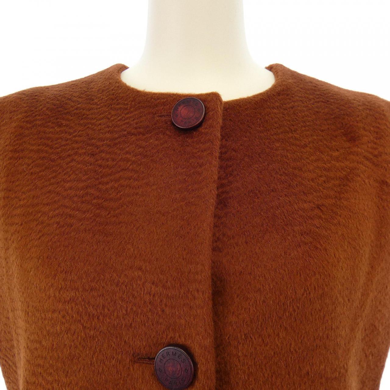 エルメス HERMES クルー ド セル トワルプリュム 3H0124DH ロングベスト