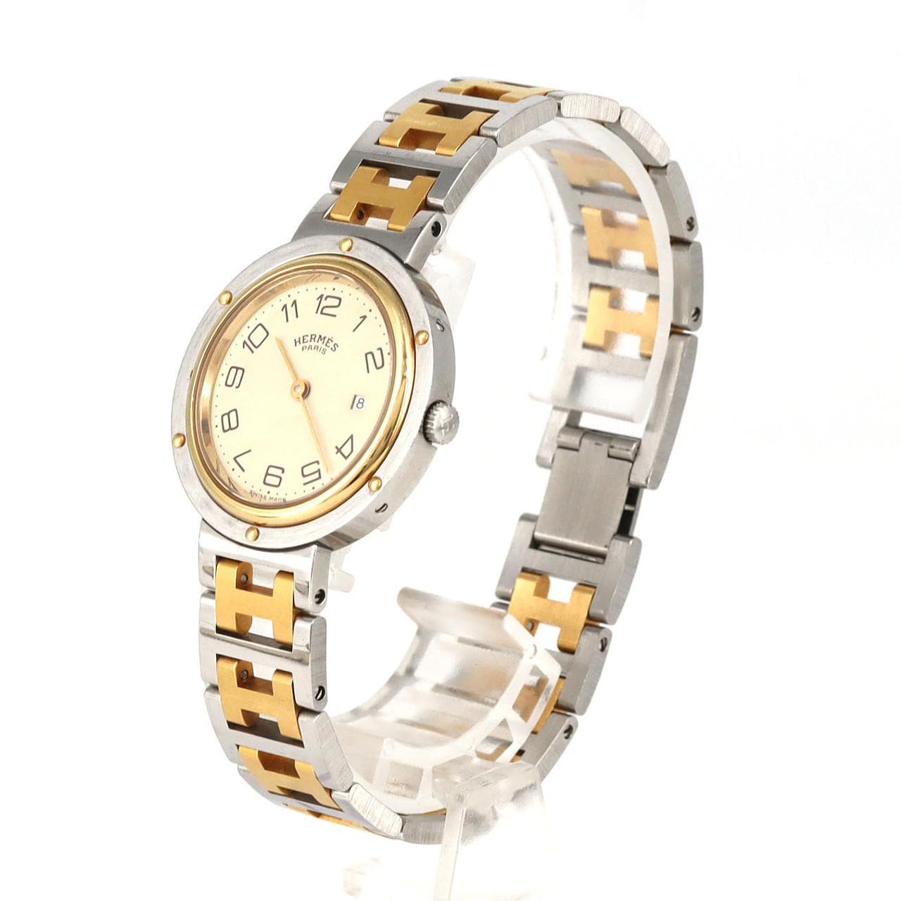 【ノーメンテナンス還元価格】エルメス クリッパー　コンビ SSxGP クォーツ