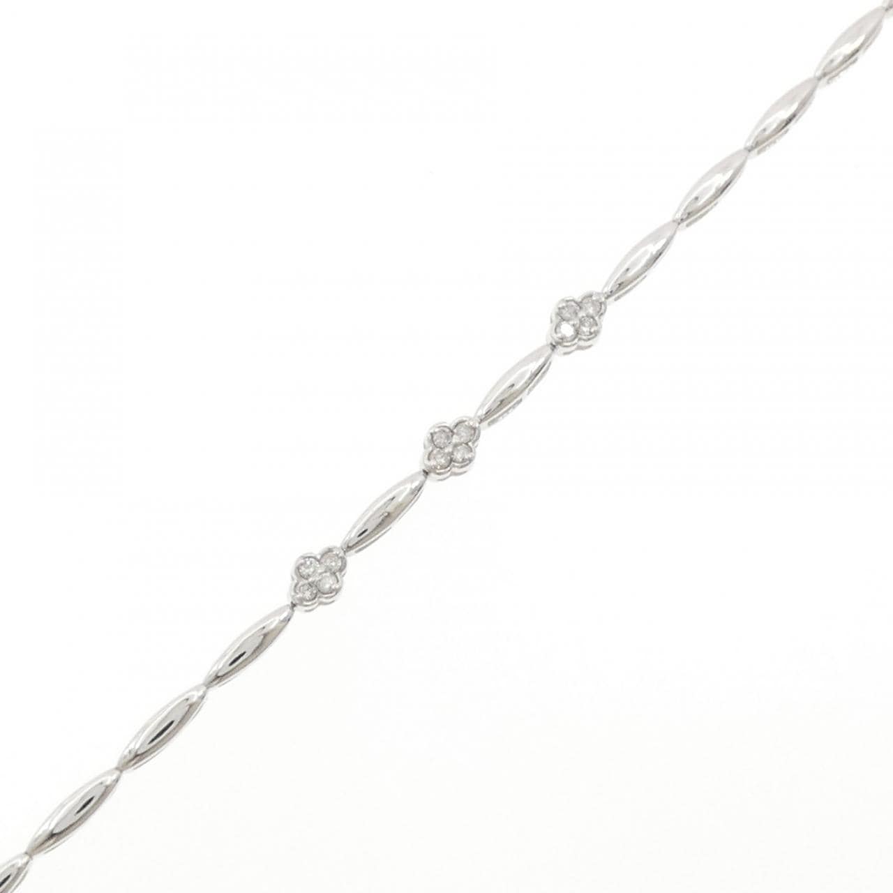 K18WG ダイヤモンド ブレスレット 0.12CT