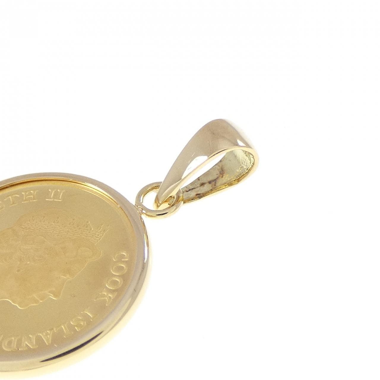 K18YG(枠) コイン ペンダント
