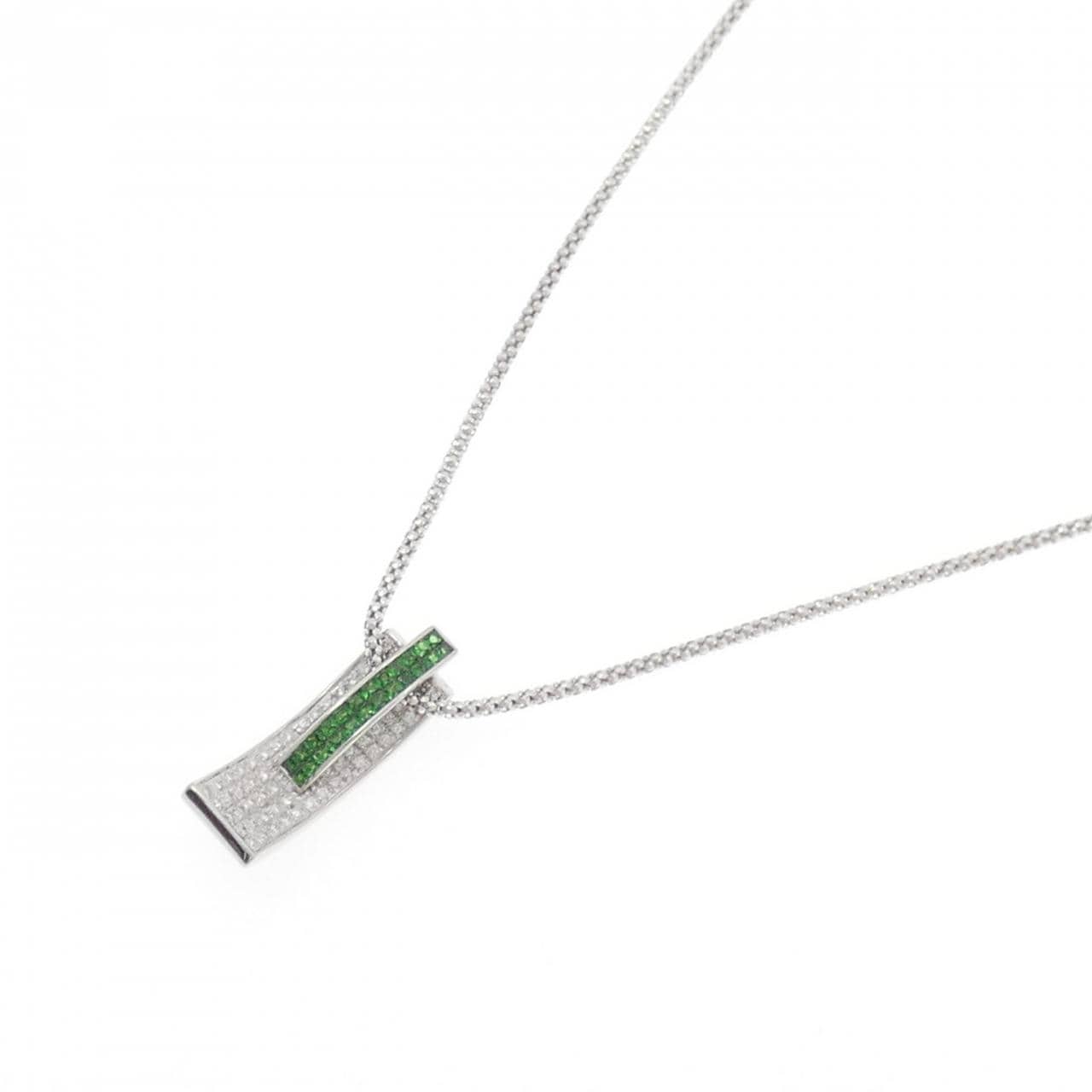 750WG グリーンガーネット ネックレス 0.85CT