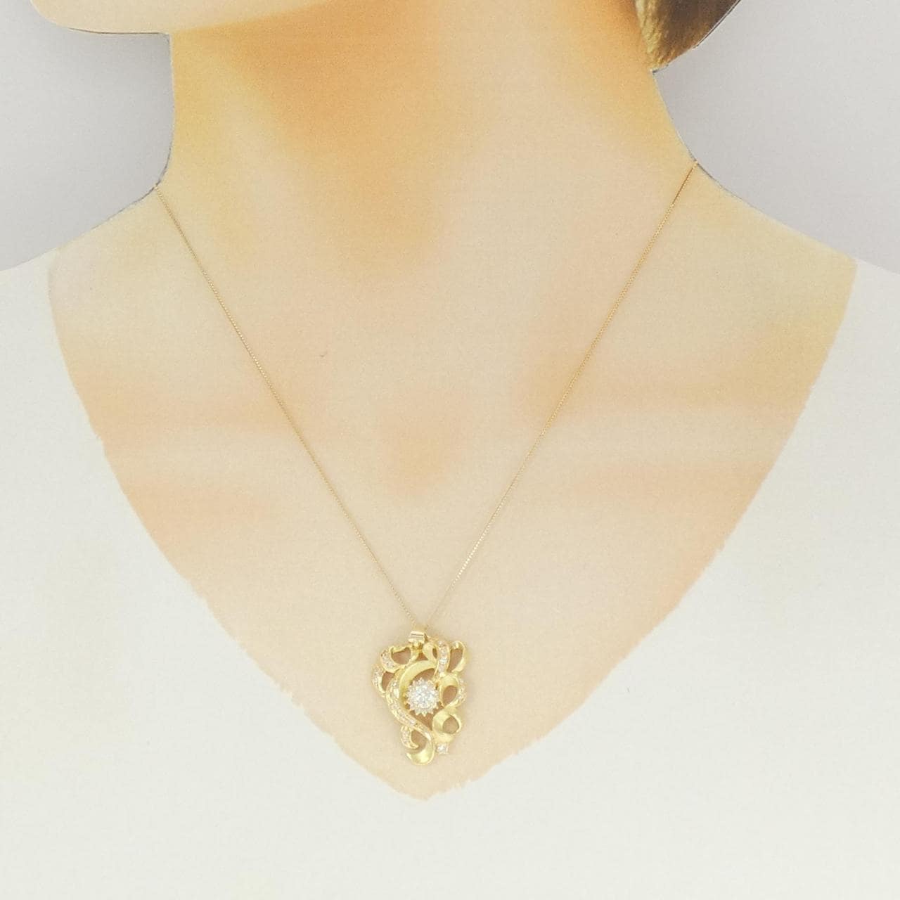 K18YG ダイヤモンド ネックレス 0.31CT