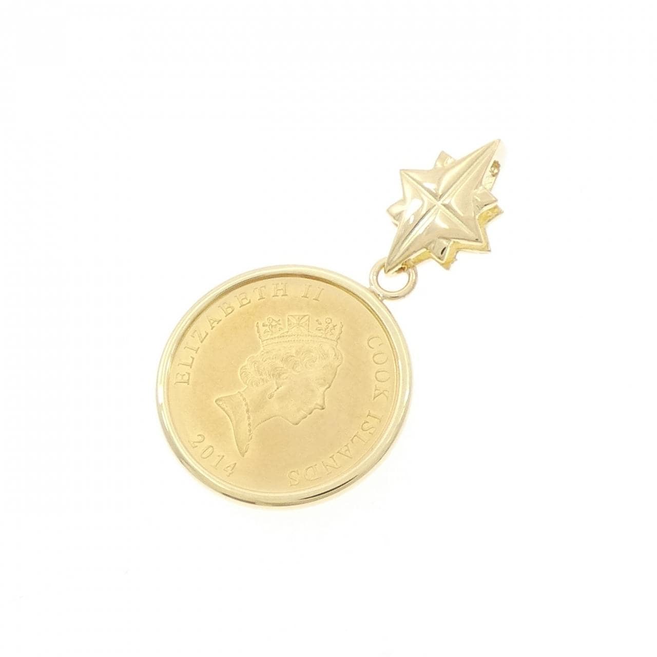 K18YG coin pendant