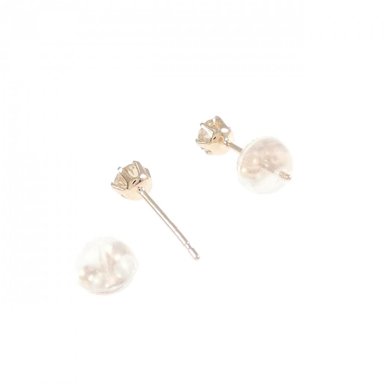 K10PG ソリティア ダイヤモンド ピアス 0.30CT
