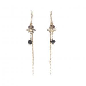 K10YG スモーキークオーツ ピアス