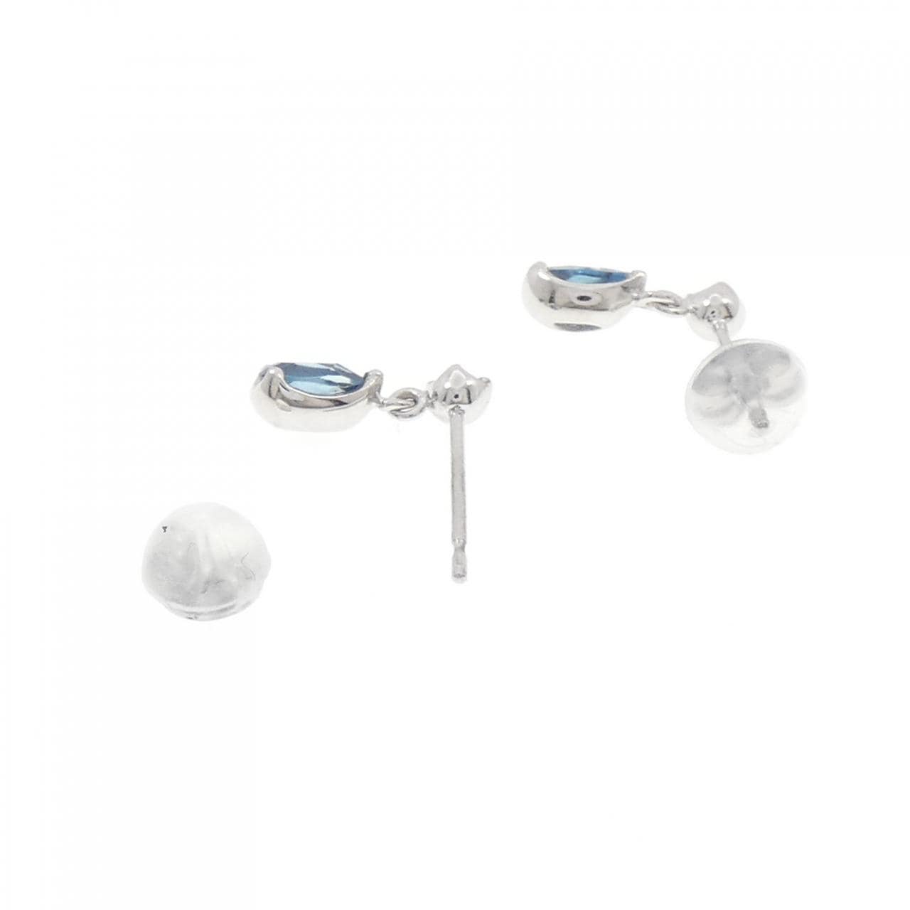 K18WG ブルートパーズ ピアス