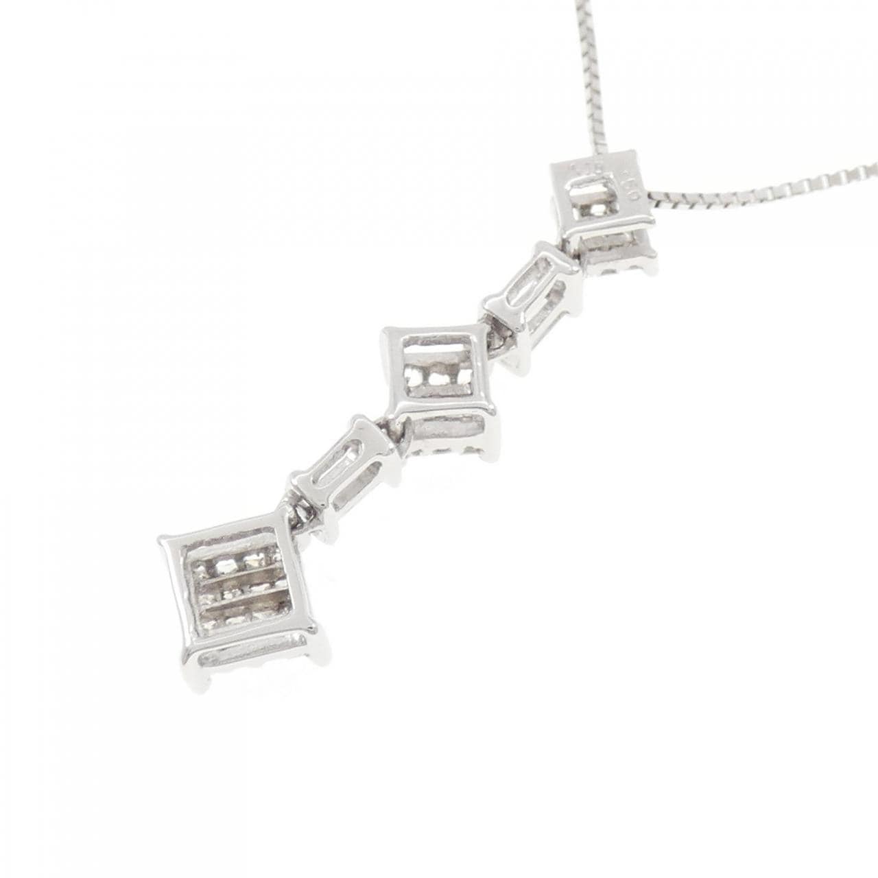 K18WG パヴェ ダイヤモンド ネックレス 0.50CT