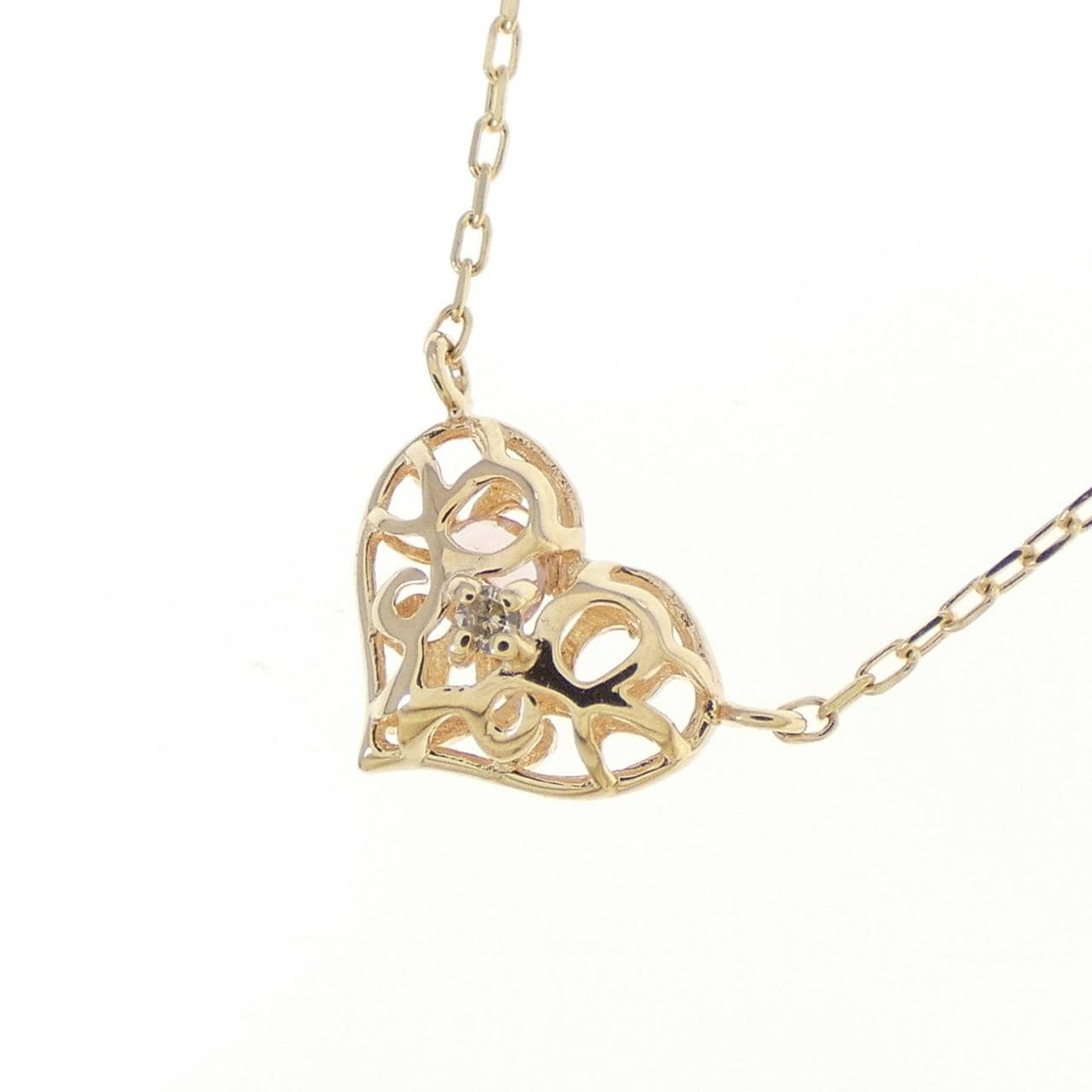 K10YG ハート トルマリン ネックレス