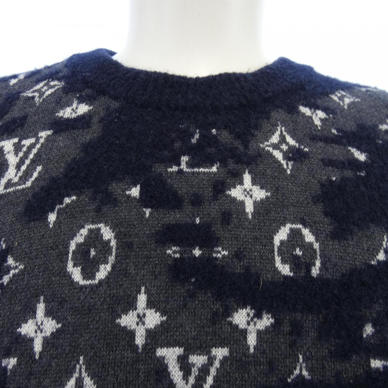 ルイヴィトン LOUIS VUITTON ディストレストモノグラムクルーネック HKN03WZMB ニット