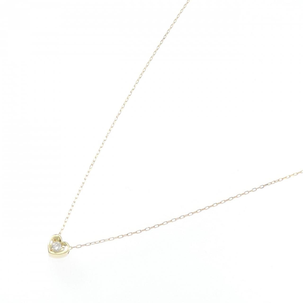 K18YG ハート ダイヤモンド ネックレス 0.03CT