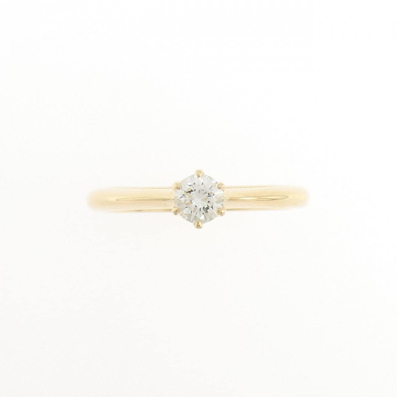 K18YG ソリティア ダイヤモンド リング 0.20CT