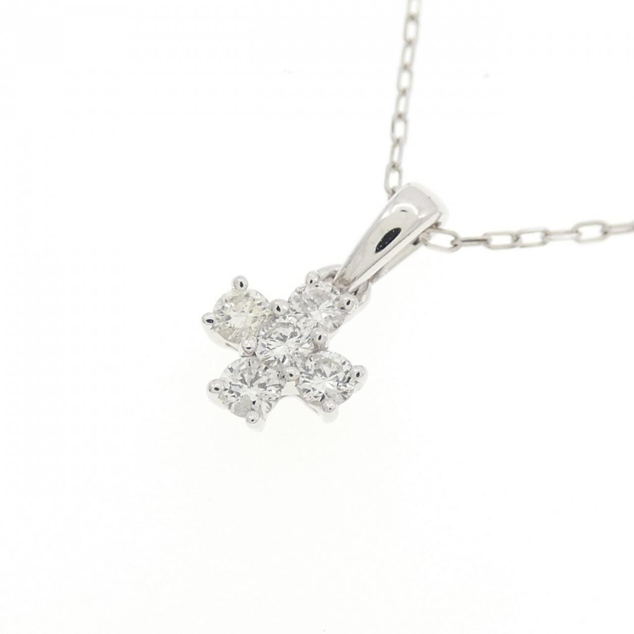 K18WG ダイヤモンド ネックレス 0.15CT