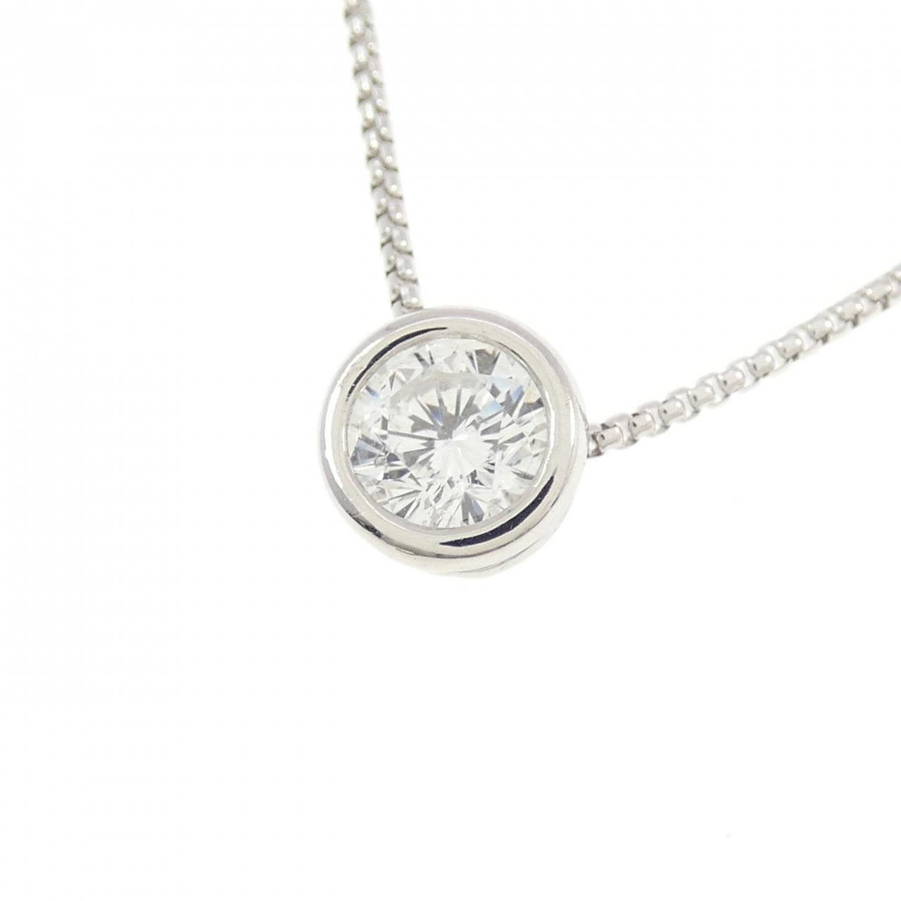 PT900/PT850 ソリティア ダイヤモンド ネックレス 0.516CT