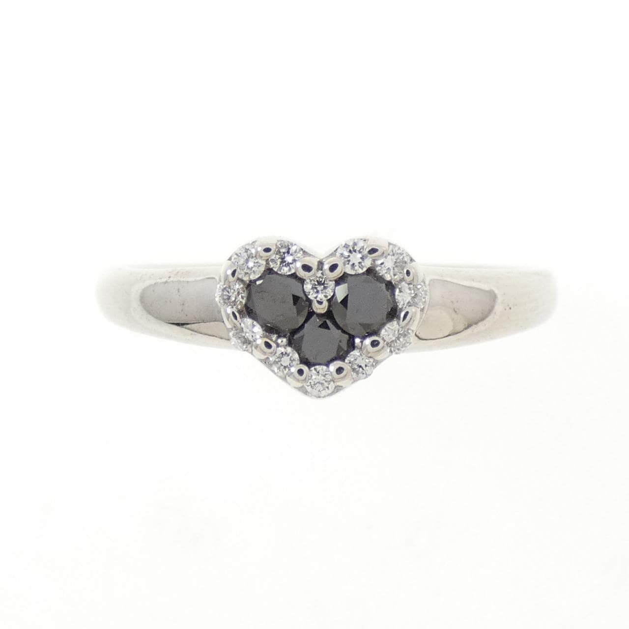 K18WG ハート ダイヤモンド リング 0.14CT