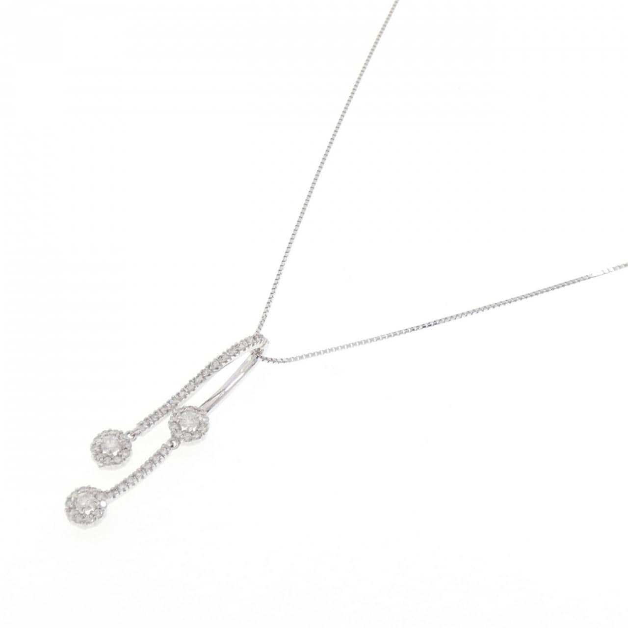 K18WG ダイヤモンド ネックレス 1.00CT