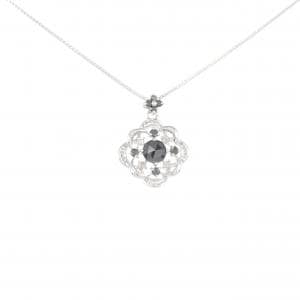 K18WG/K10WG フラワー ダイヤモンド ネックレス 0.20CT