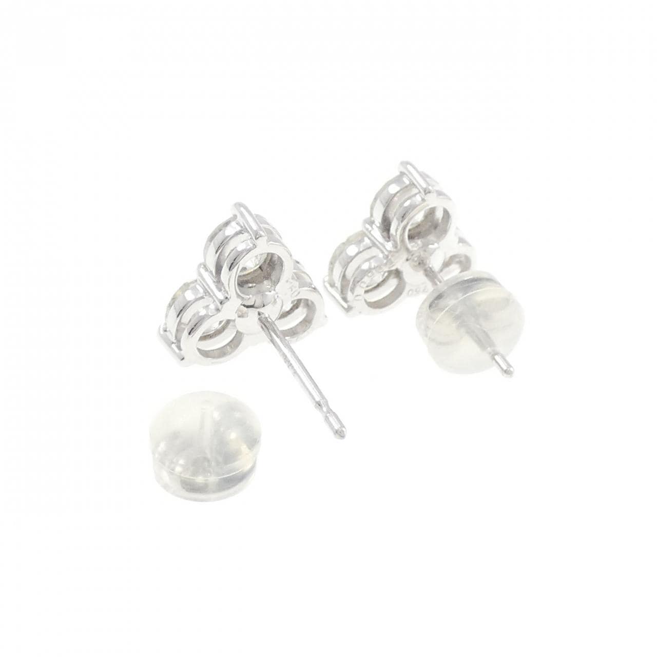750WG/K14WG ダイヤモンド ピアス 1.915CT