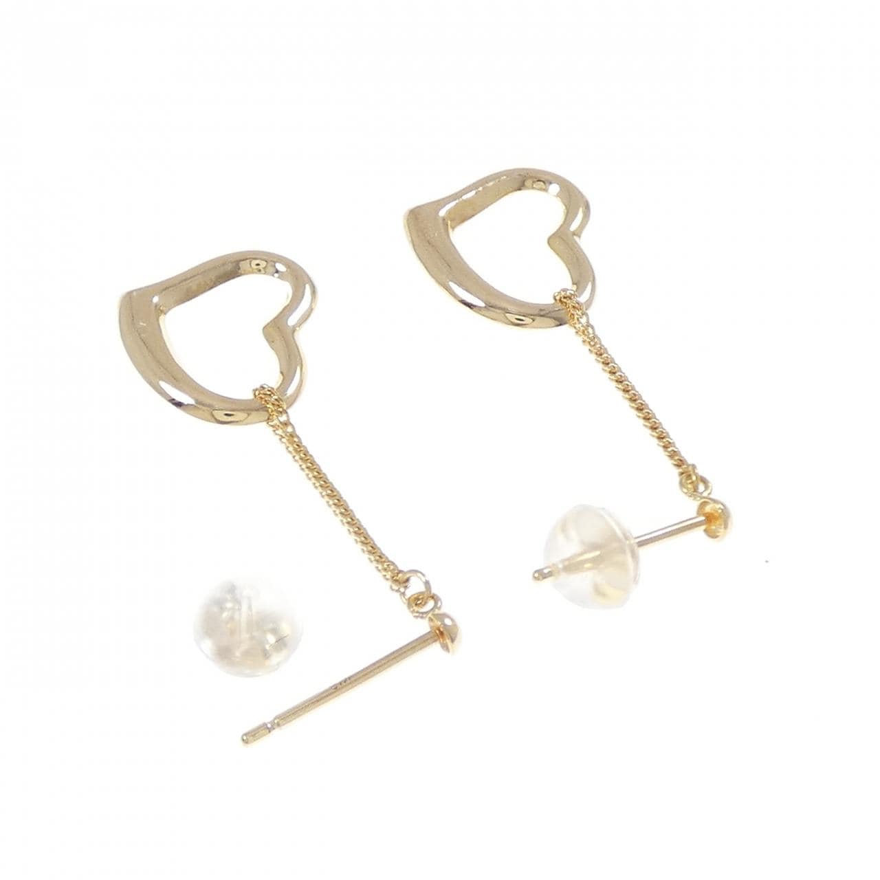 K18YG ハート ピアス