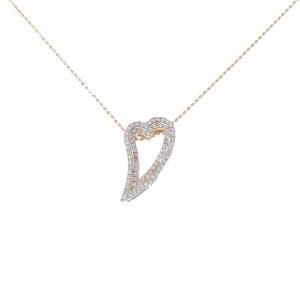 K18PG/K18WG 2WAY ハート ダイヤモンド ネックレス 0.40CT