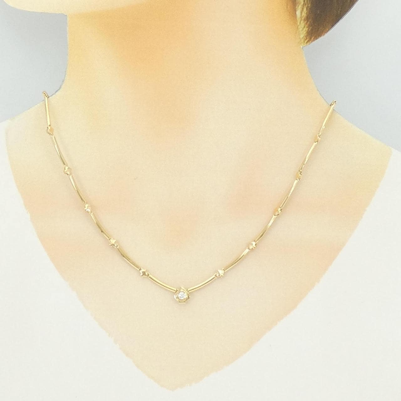 K18YG ダイヤモンド ネックレス 0.12CT