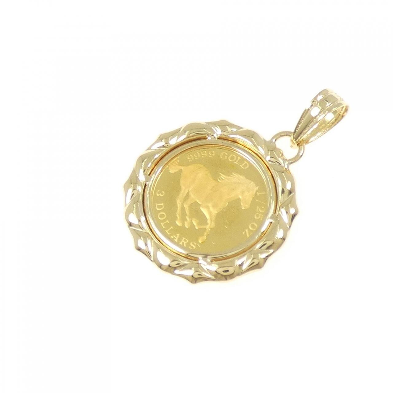 K18YG(枠) コイン ペンダント