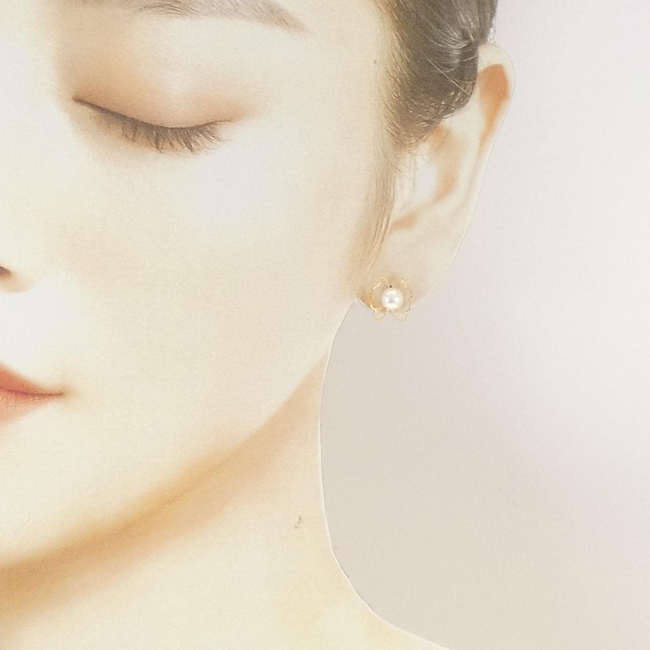 K18YG バタフライ アコヤパール ピアス 5.2mm