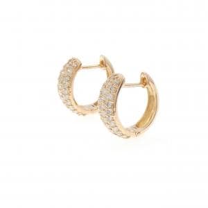 K18PG パヴェ ダイヤモンド ピアス 0.50CT
