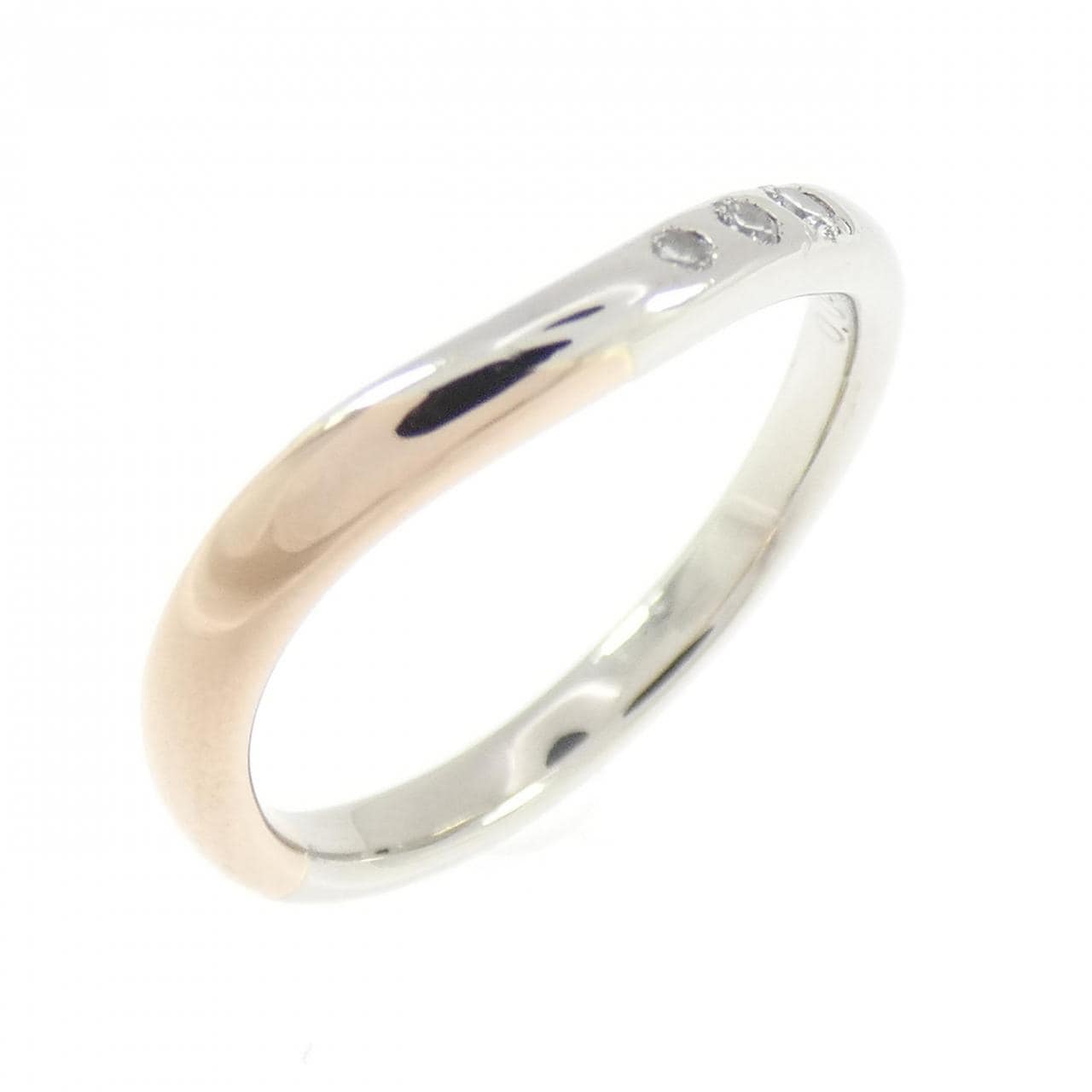 K18PG/PT900 ダイヤモンド リング 0.04CT