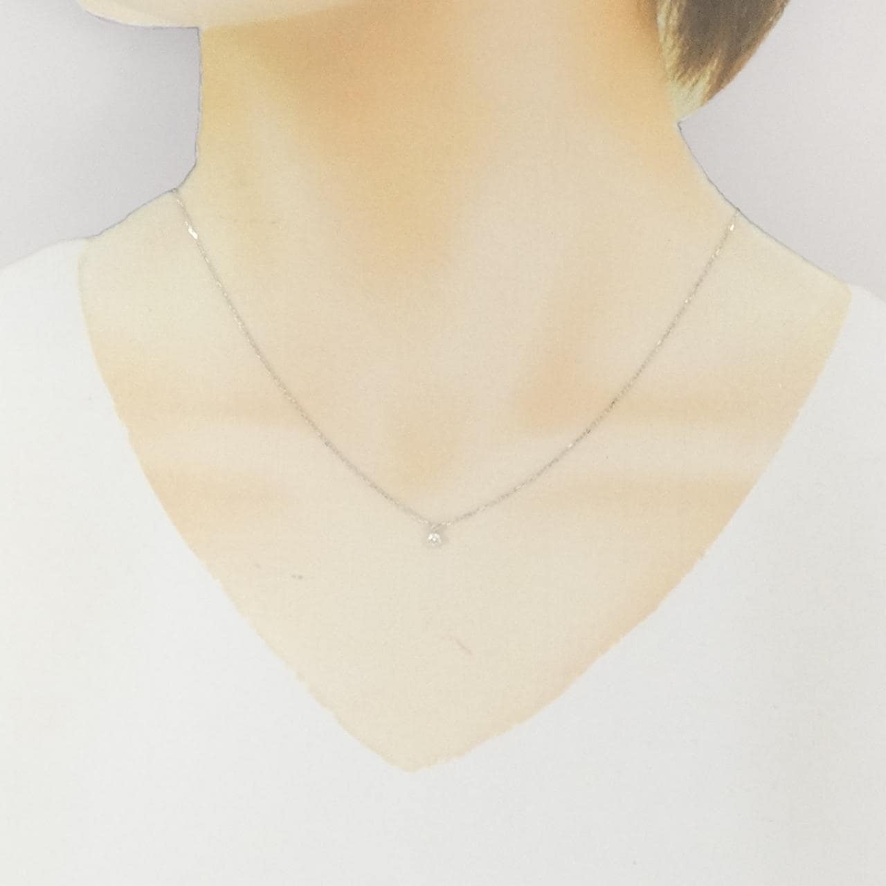 K18WG ダイヤモンド ネックレス 0.082CT