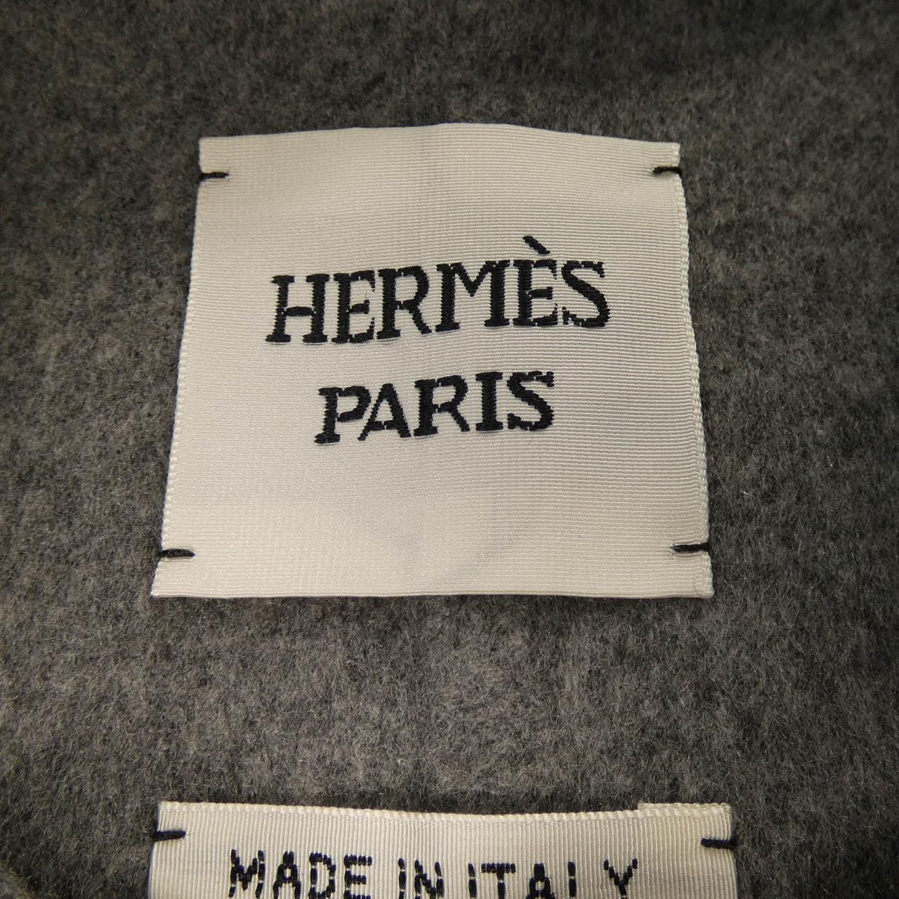 エルメス HERMES ダブルフェイス クルードセル ラムスキンボタン 4H0102DA ジャケット