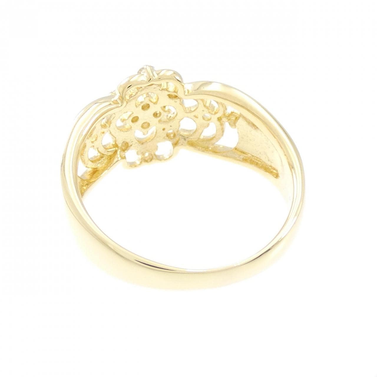 K18YG Flower Diamond Ring 0.19CT