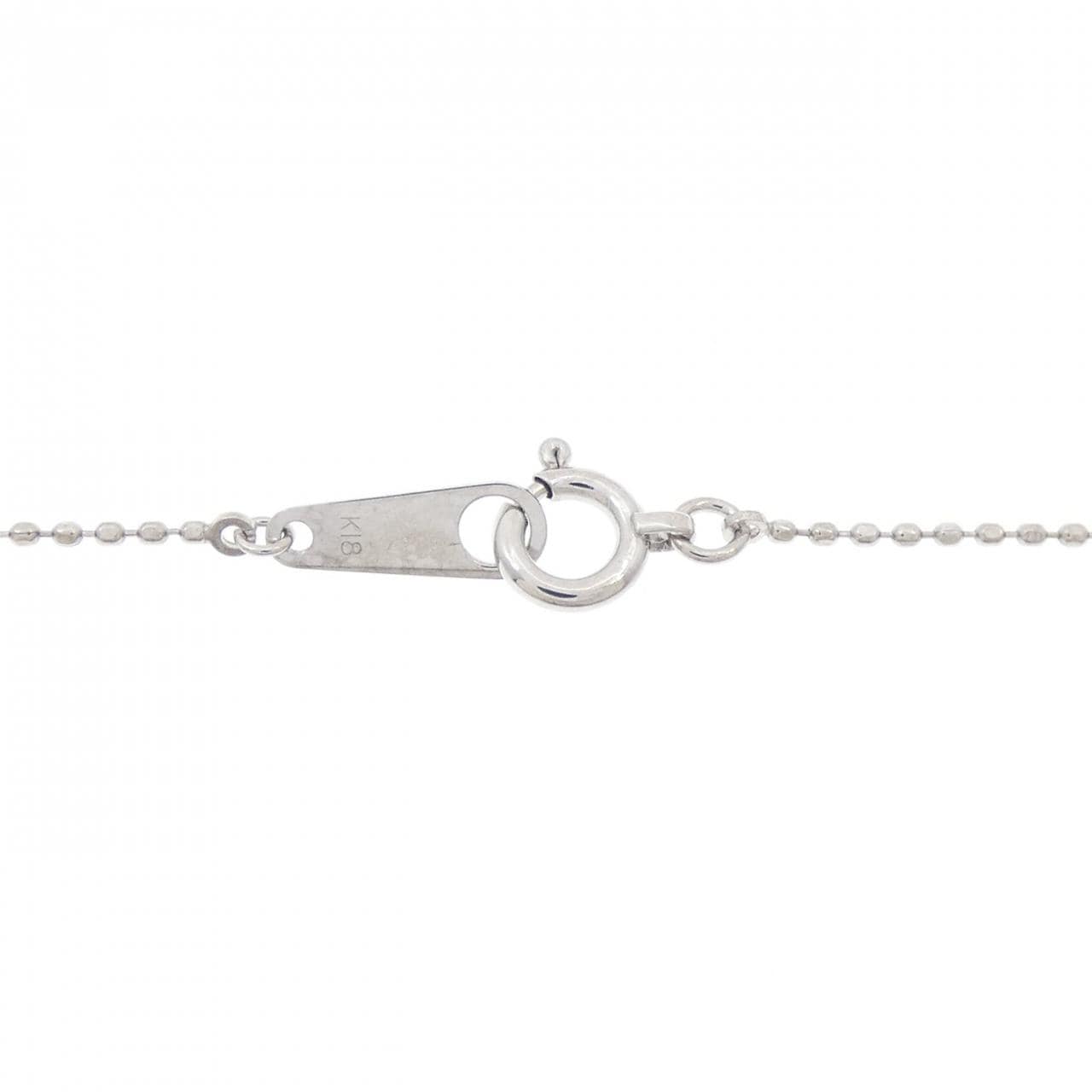 K18WG スリーストーン ダイヤモンド ネックレス 0.30CT