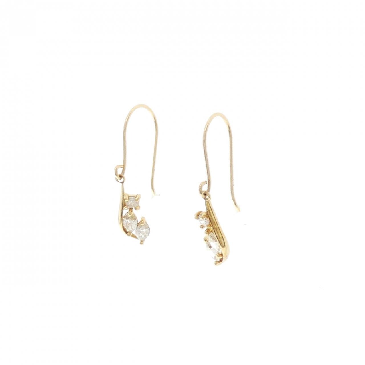 【新品】K18YG ダイヤモンド ピアス 0.30CT