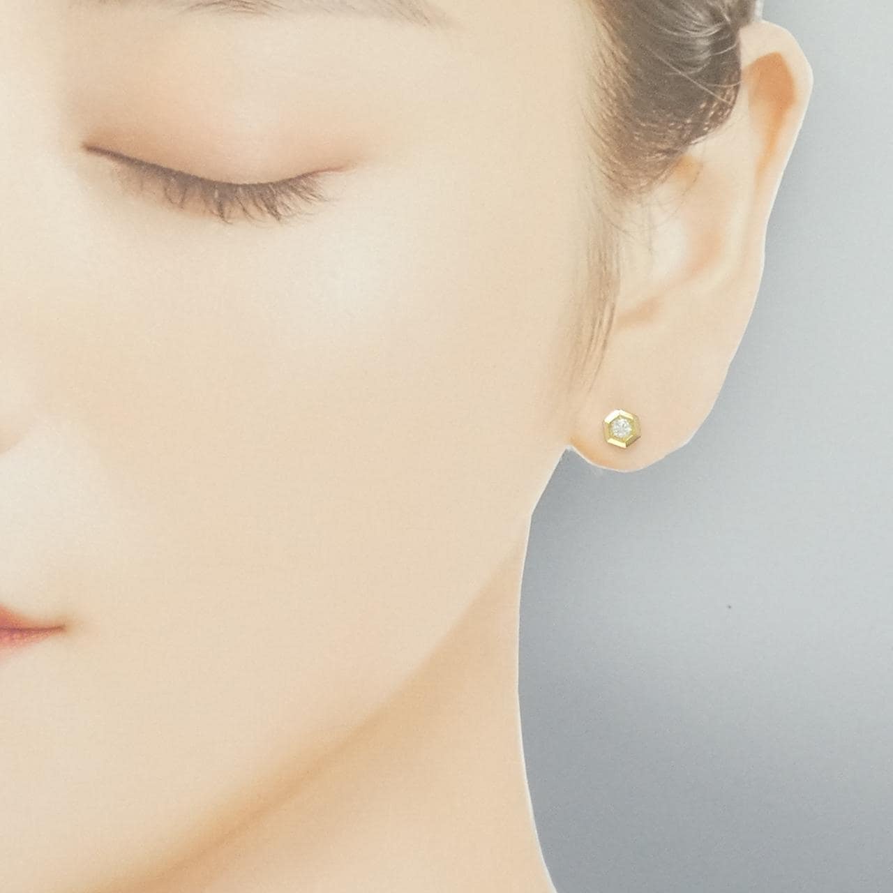 [再加工款] K18YG鑽石耳環0.16CT