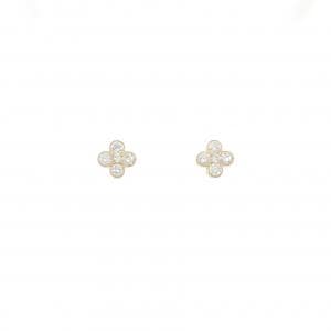 【リメイク】K18YG フラワー ダイヤモンド ピアス 0.20CT