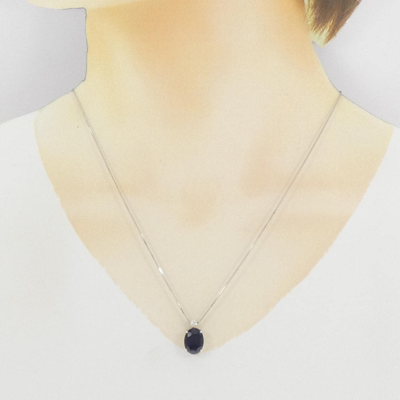K18WG サファイヤ ネックレス 4.88CT