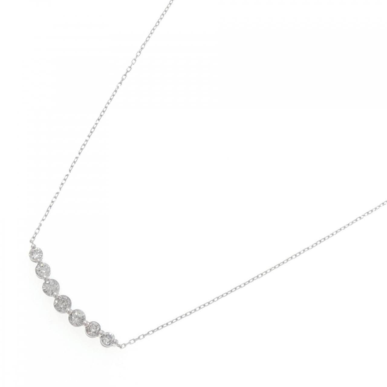 K18WG ダイヤモンド ネックレス 0.7CT
