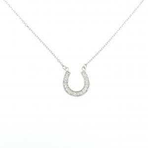 K18WG ホースシュー ダイヤモンド ネックレス 0.18CT