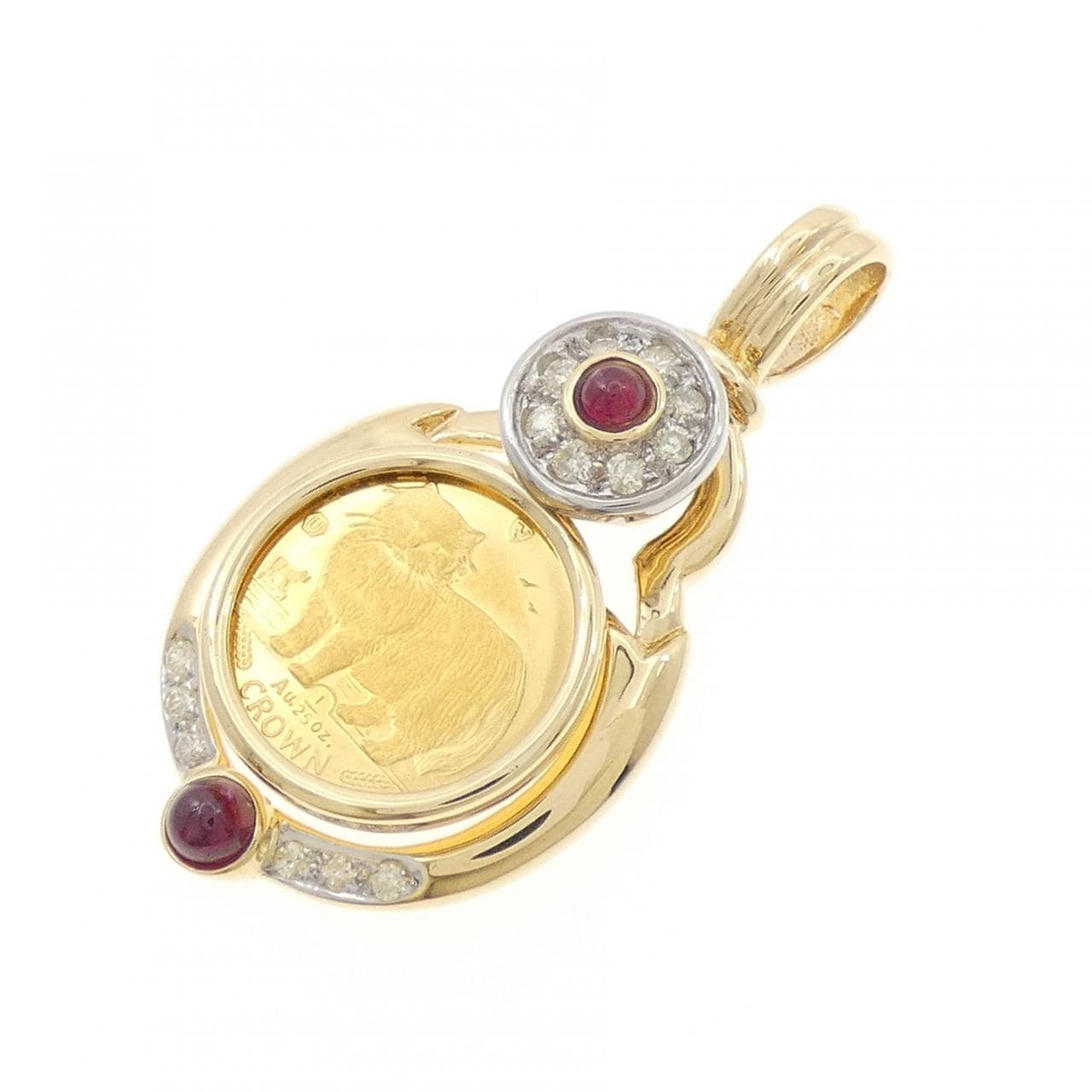 750YG(枠) ルビー コイン 0.35CT