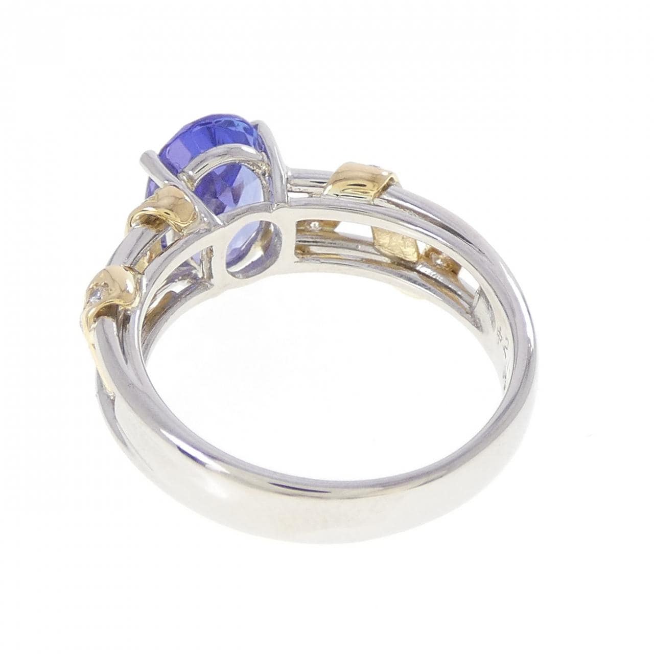 PT900/K18YG タンザナイト リング 2.172CT