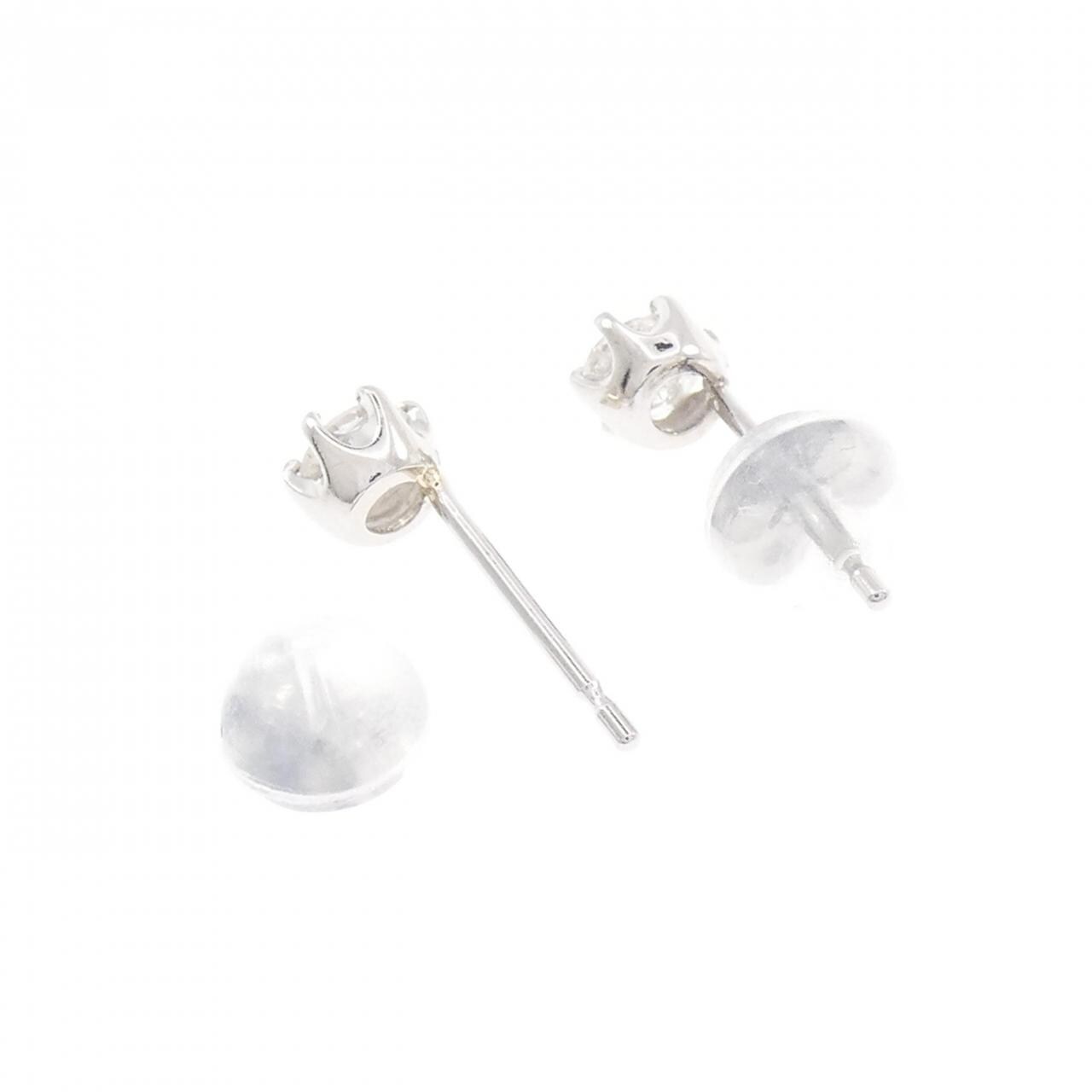 PT900 ソリティア ダイヤモンド ピアス 0.30CT
