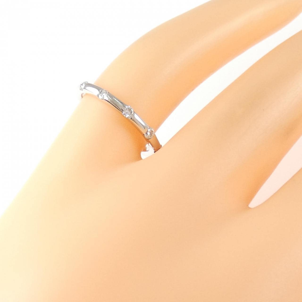 K18WG ダイヤモンド ピンキー リング 0.10CT