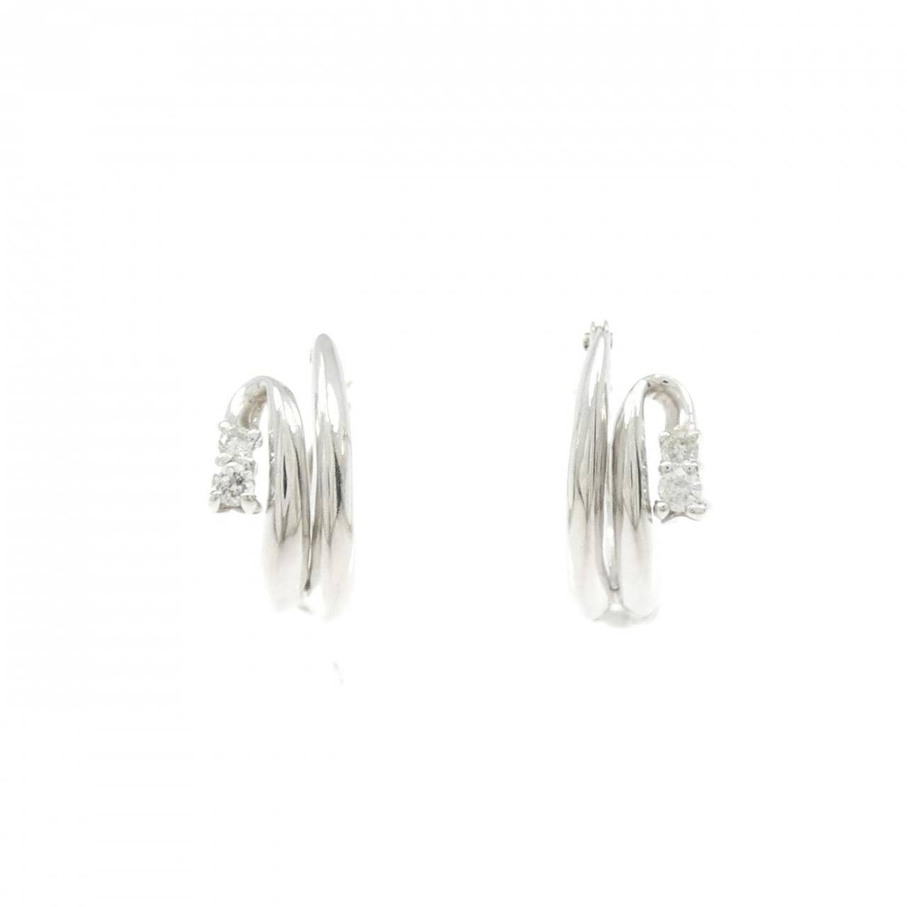 K18WG ダイヤモンド ピアス 0.10CT