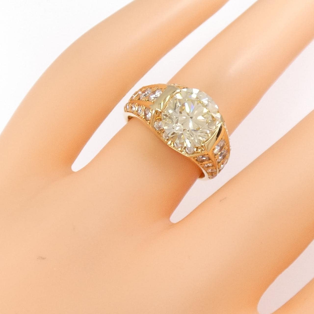 K18YG ダイヤモンド リング 3.117CT