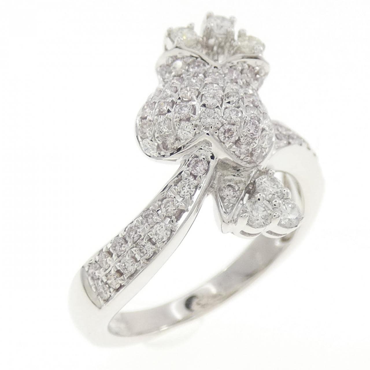 K18WG花朵鑽石戒指0.65CT